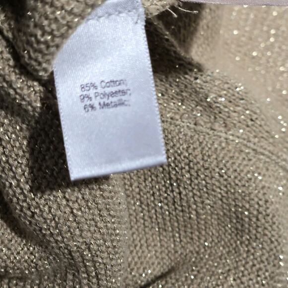 Gold Metallic Jennifer Lopez JLO Sweater Shrug LARGE Shimmer Glam Front Hook - Picture 6 of 6